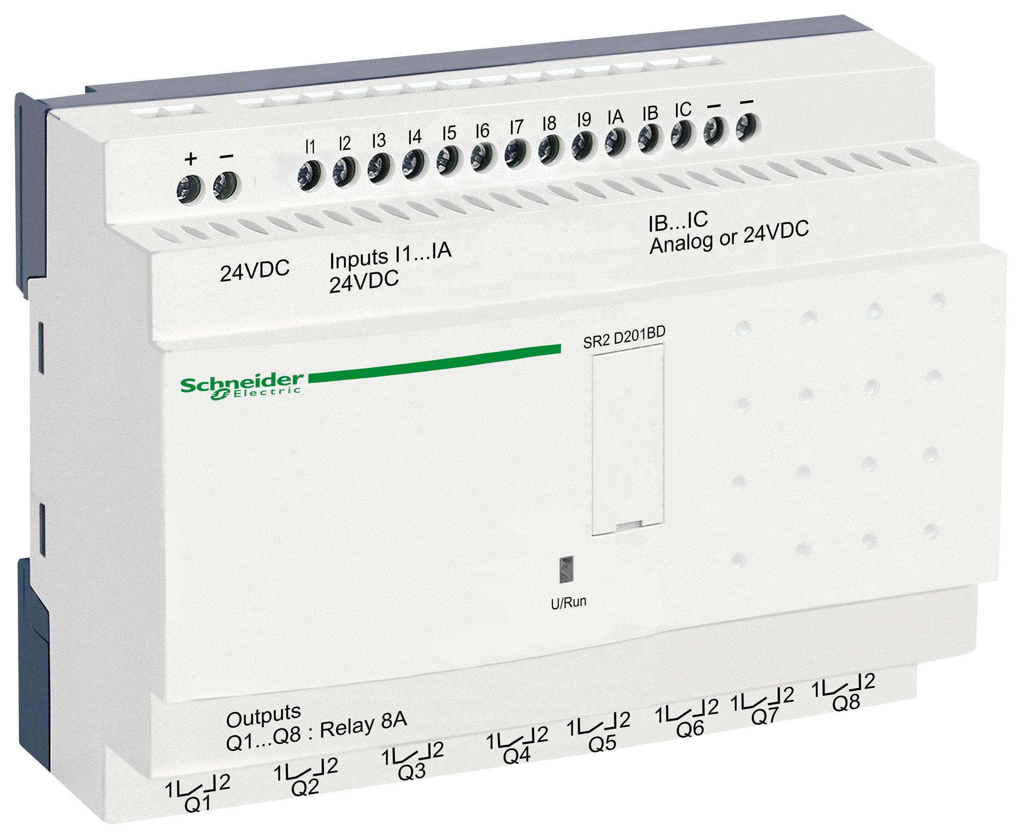 Schneider Electric Sr2D201Bd Compact Smart Relay, 22 I/o, 24V