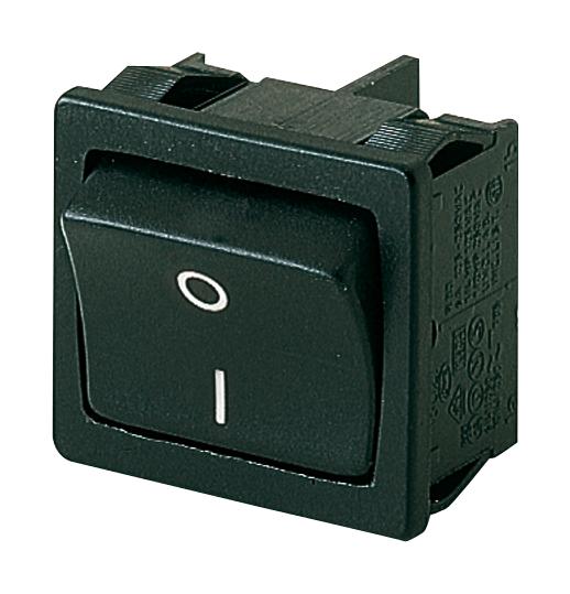 Marquardt 01802.5103-02 Rocker Switch, Dpst, 10A, 250Vac, Black