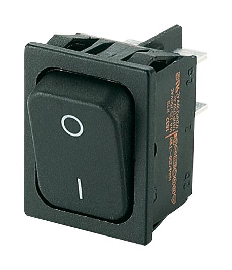 Marquardt 01832.3602-02 Rocker Switch, Dpst, 20A, 250Vac, Black