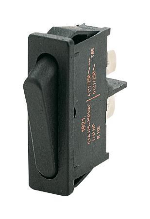 Marquardt 01921.1102-02 Rocker Switch, Spst, 6A, 250Vac, Black