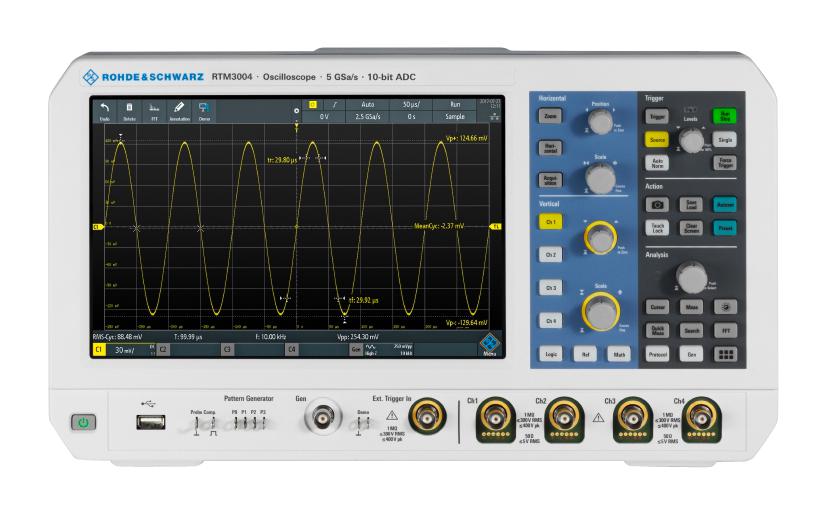 Rohde & Schwarz Rtm3004 (Rtm3K-04) Digital Osc, 100Mhz, 4+16 Ch, 3Year.