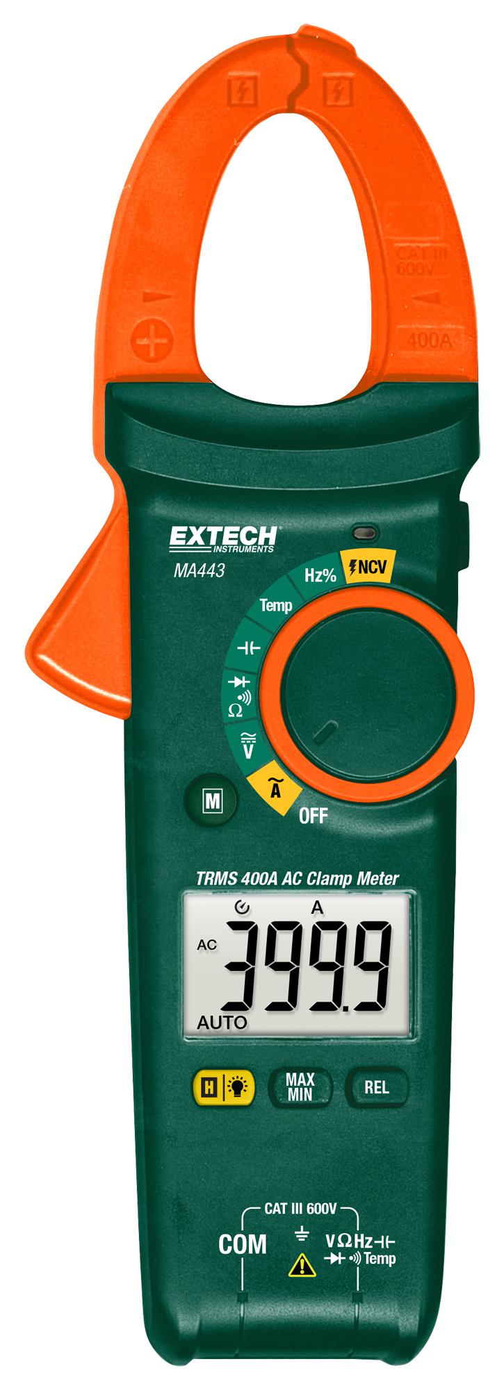 Extech Instruments Ma443 Clamp Meter W/ncv, True Rms, 400A, 30Mm