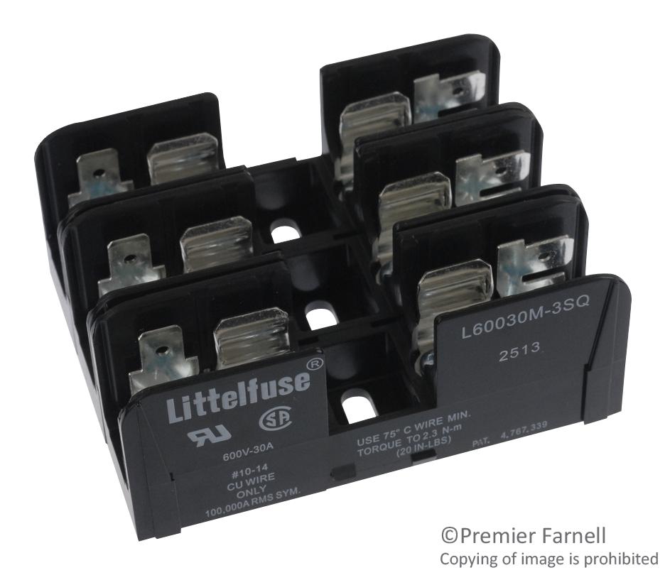 Littelfuse L60030M3Sq Cartridge Fuse Holder, 30A, 600V, Qc