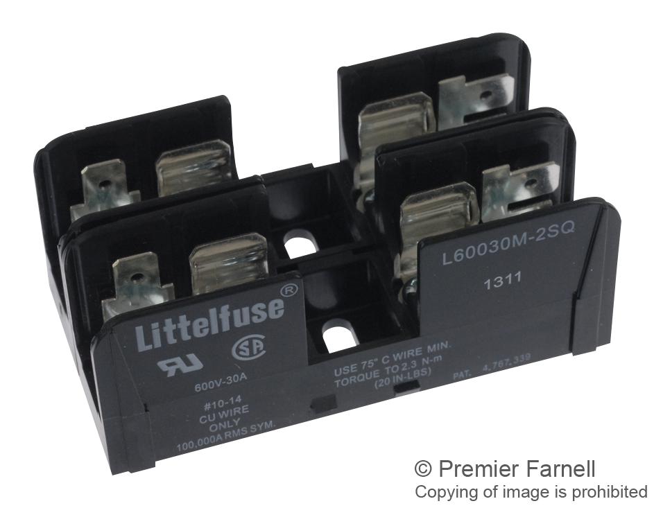 Littelfuse L60030M2Sq Cartridge Fuse Holder, 30A, 600V, Qc