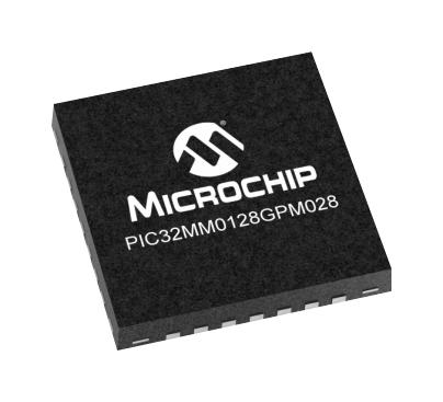 Microchip Pic32Mm0128Gpm028-I/m6 Mcu, 32Bit, Pic32, 25Mhz, Uqfn-28