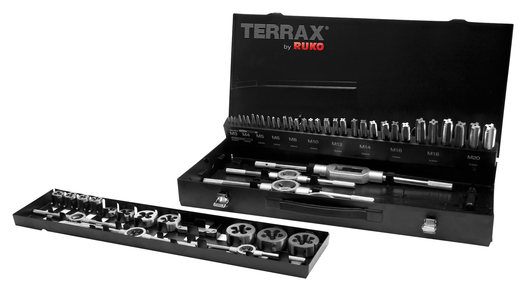 Ruko A245040 Thread Cutting Set, 54Pcs, Steel Case