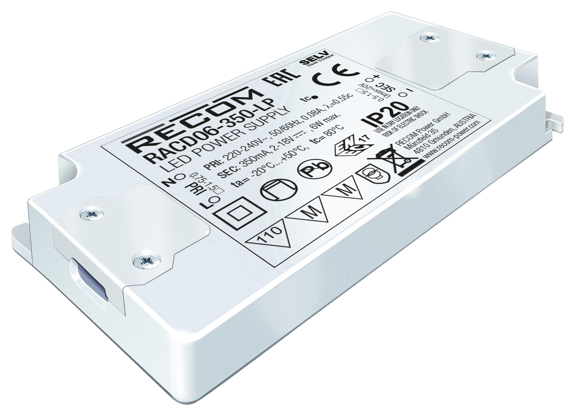 Recom Power Racd06-500-Lp Led Driver, Single O/p, Cc Mode, 6W