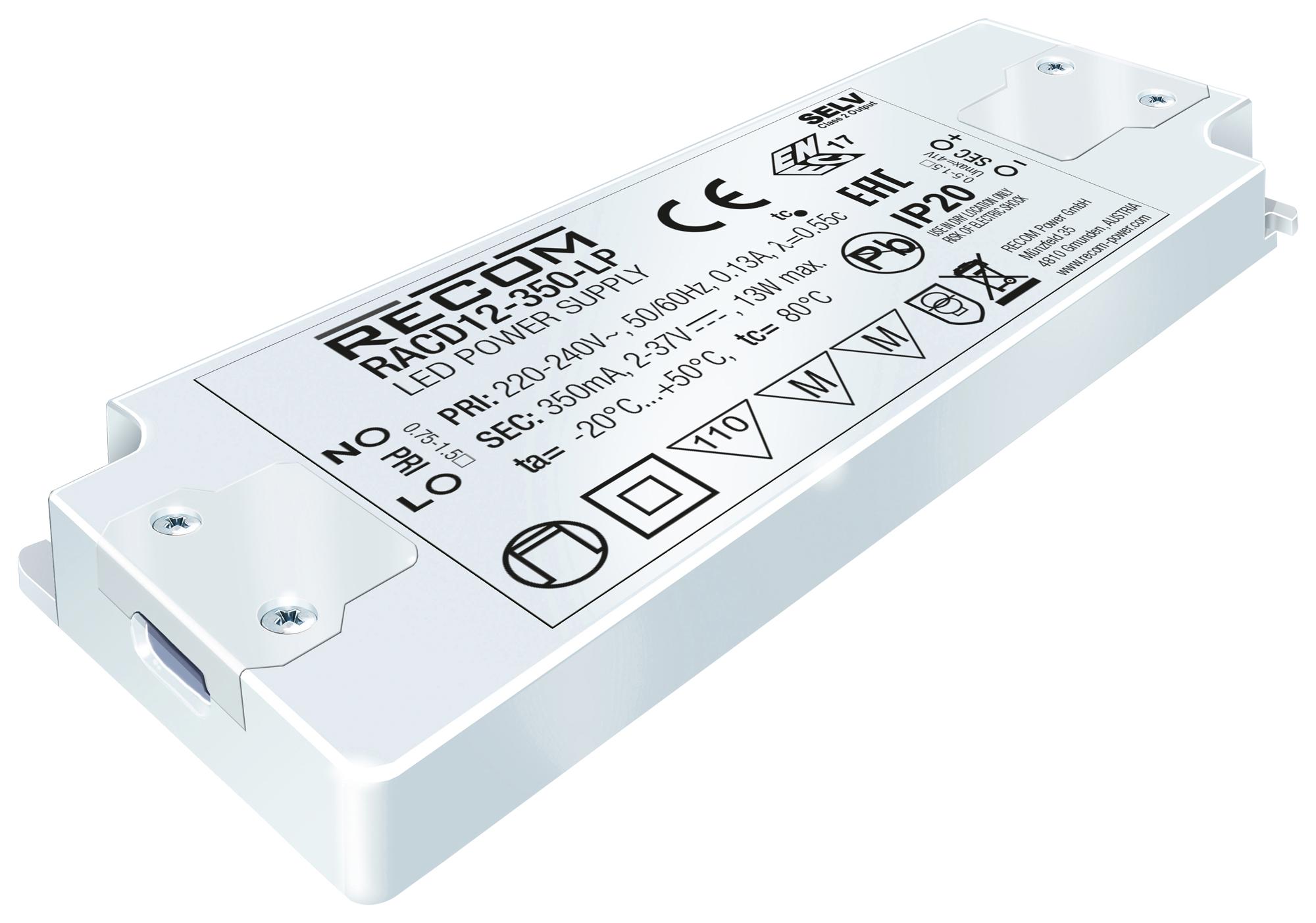 Recom Power Racd12-700-Lp Led Driver, Single O/p, Cc Mode, 13W