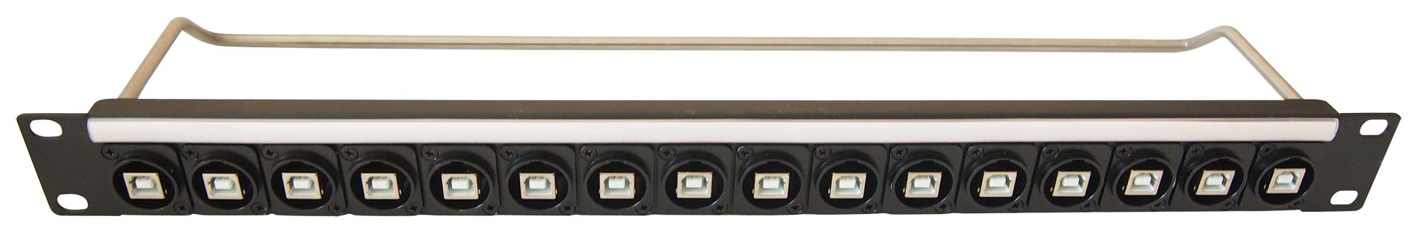 Cliff Electronic Components Cp30176 Patch Panel, Usb, 16Port, 1U, M3 Hole