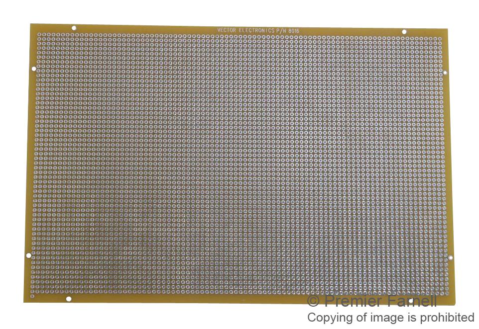 Vector Electronics 8016 Pc Board, Epoxy Fibreglass, 1.57Mm