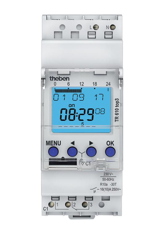 Theben Tr610 Top3 Time Switch, Digital, Spdt, 16A, 230Vac