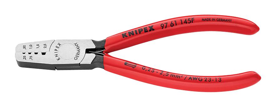 Knipex 97 61 145 F Hand Crimp Tool, 23-13Awg Sleeve/ferrule