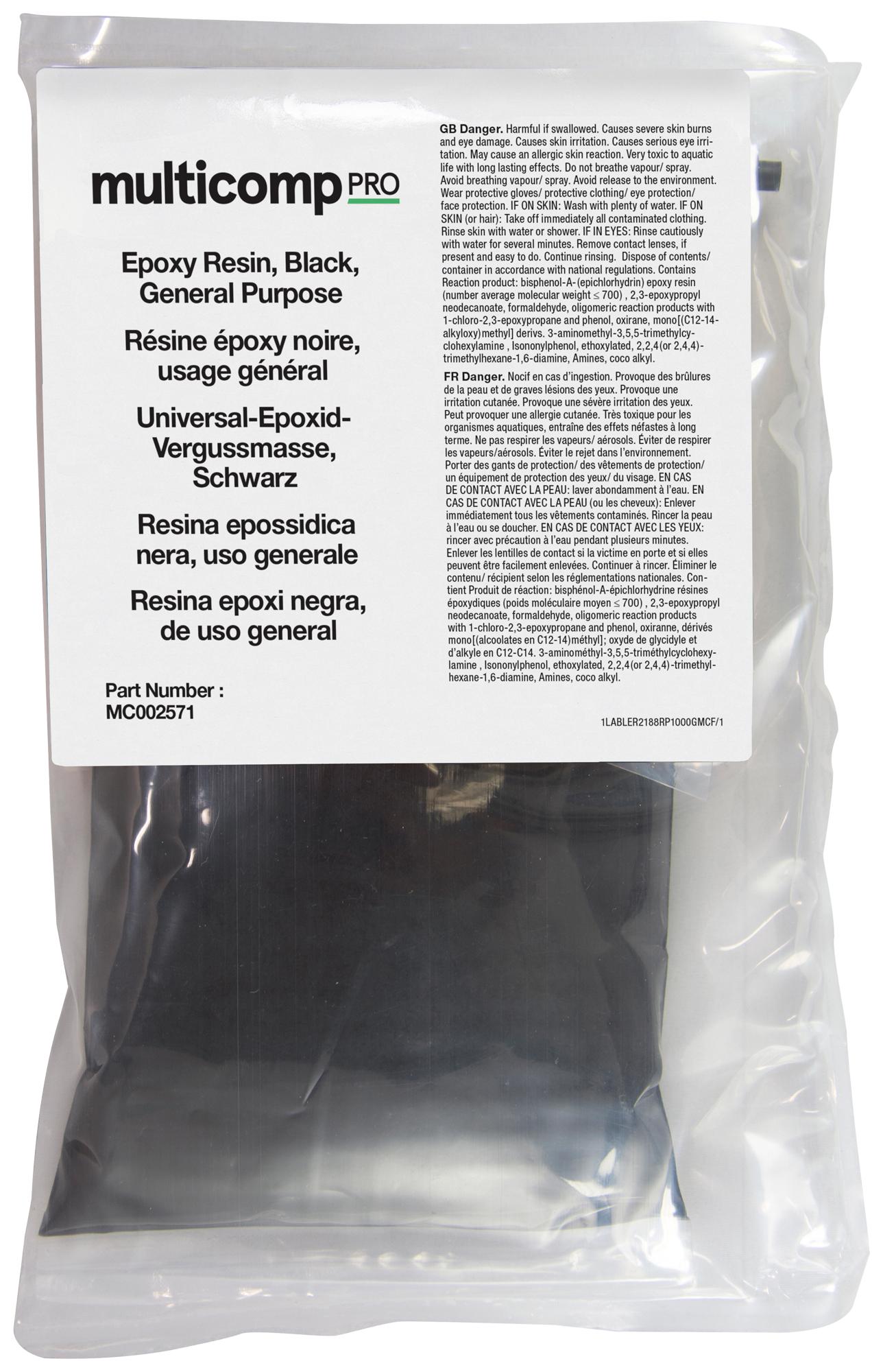 Multicomp Pro Mc002571 Epoxy Resin, Packet, Black, 1Kg