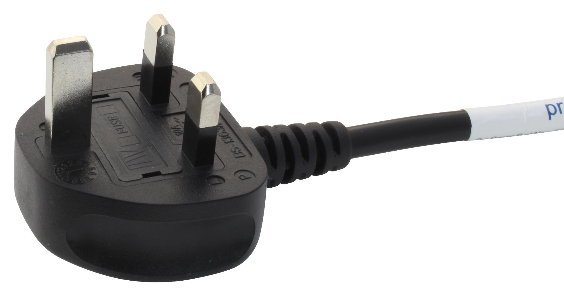 Multicomp Pro Gw-151681 Power Cord, Bs 1363A Plug-Free End, 3M