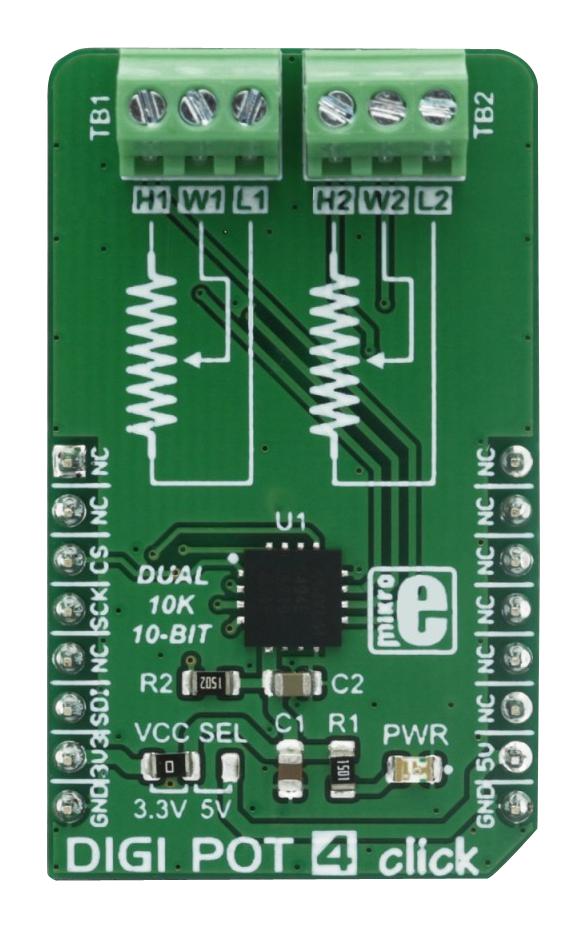 Mikroelektronika Mikroe-2873 Digi Pot 4 Click Board