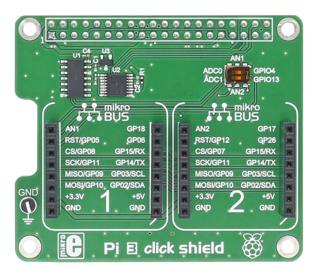 Mikroelektronika Mikroe-2756 Pi 3 Click Shield Board