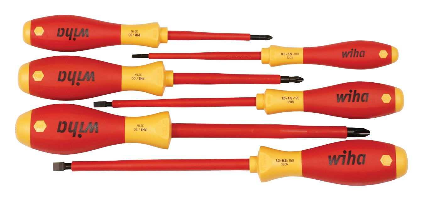 Wiha 32092 Slotted/phillips Screwdriver Set, 6Pc