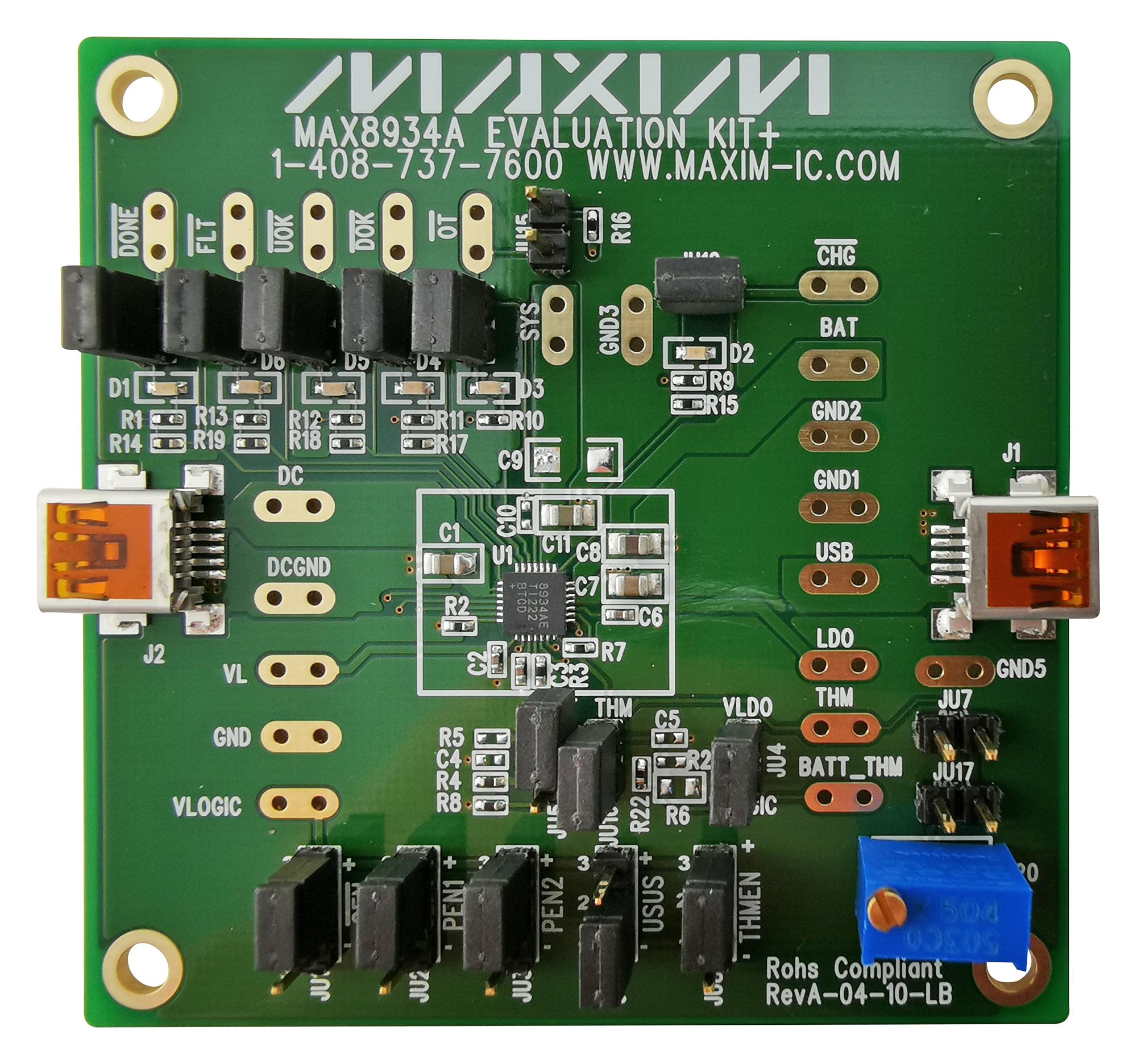 Analog Devices Max8934Aevkit+ Eval Kit, Li-Ion/polymer Battery Charger