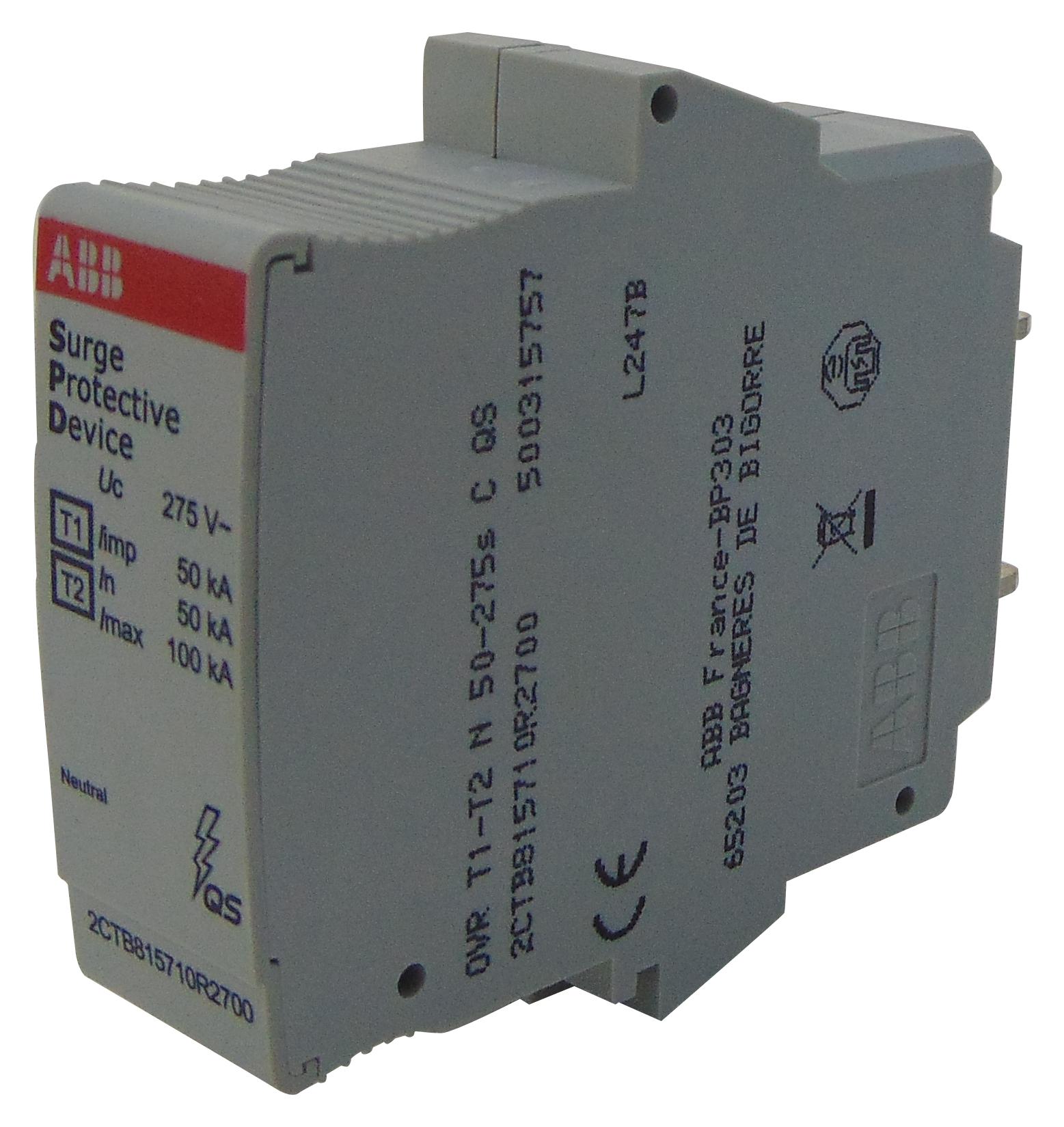 Abb - Soule 2Ctb815710R2700 Mains Surge Protector, 275Vac, Din Rail