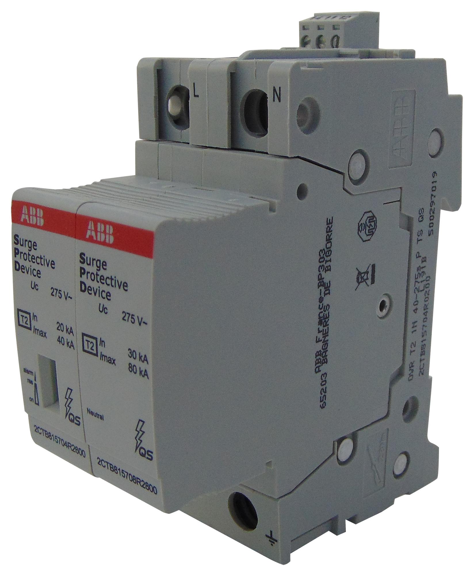 Abb - Soule 2Ctb815704R0200 Mains Surge Protector, 275Vac, Din Rail