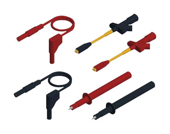 Hirschmann Test And Measurement 972339001 Test Lead/probe Kit, 6Pc, Red/black