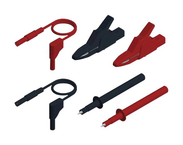 Hirschmann Test And Measurement 972340001 Test Lead/probe Kit, 6Pc, Red/black