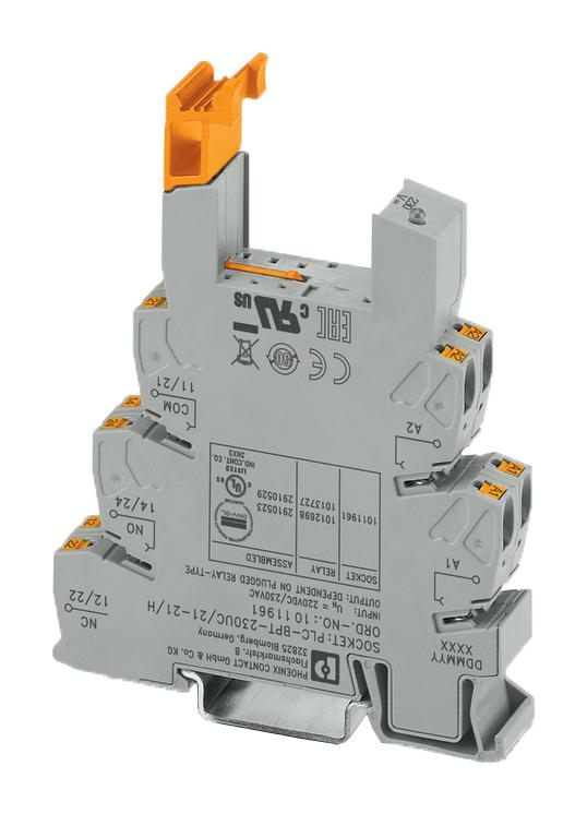 Phoenix Contact 1011961 Relay Socket, 230Vac/dc, Din Rail