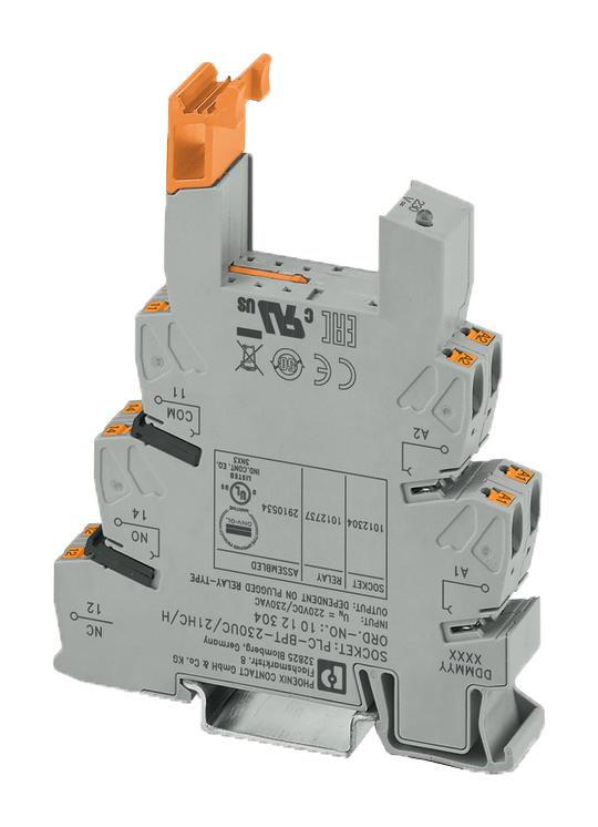 Phoenix Contact 1012304 Relay Socket, 230Vac/dc, Din Rail