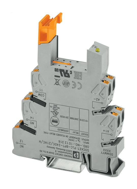 Phoenix Contact 1012316 Relay Socket, 24Vdc, Din Rail