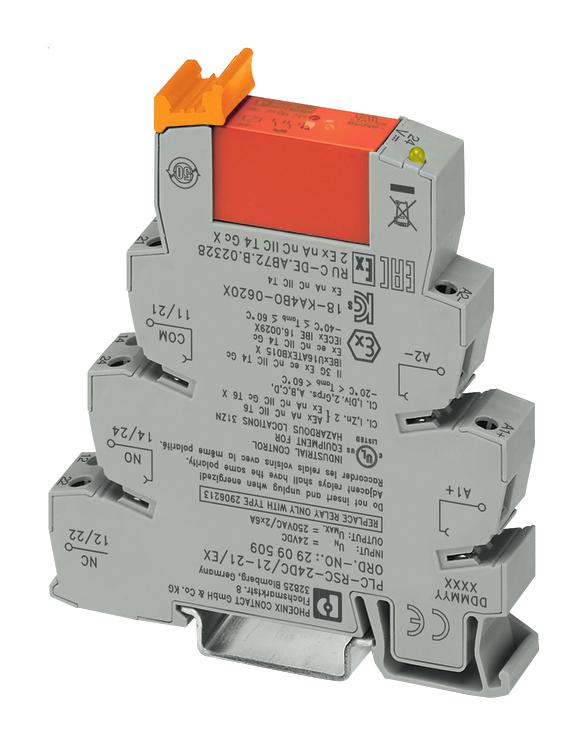 Phoenix Contact 2909509 Relay Module, Dpdt, 24Vdc, 6A, Din Rail