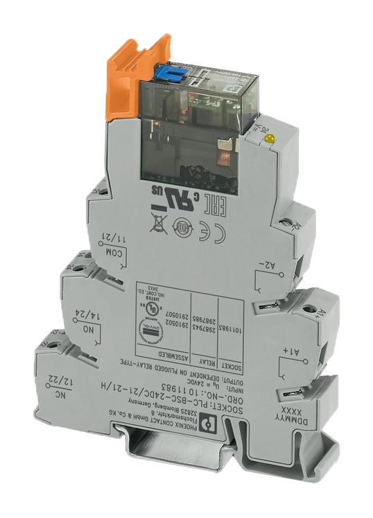 Phoenix Contact 2910502 Relay Module, Dpdt, 6A, 24Vdc, Din Rail