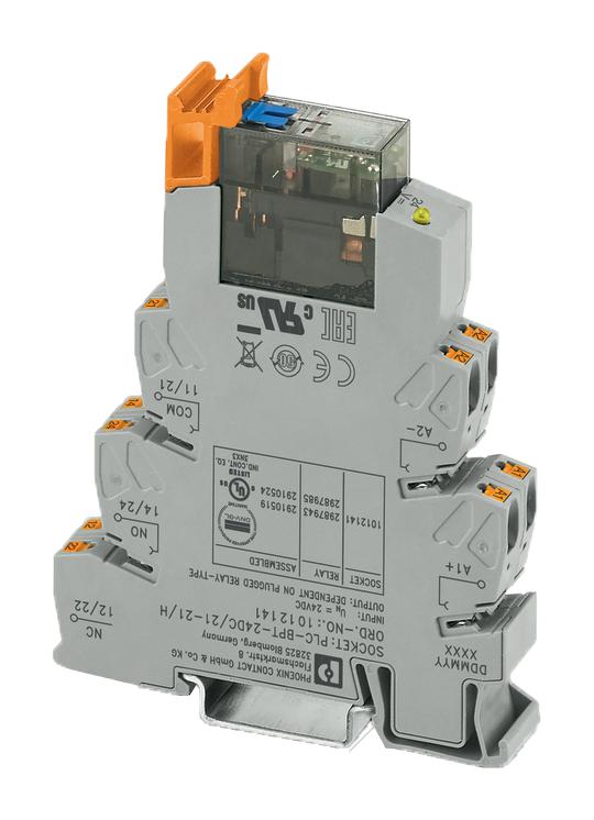 Phoenix Contact 2910519 Relay Module, Dpdt, 6A, 24Vdc, Din Rail