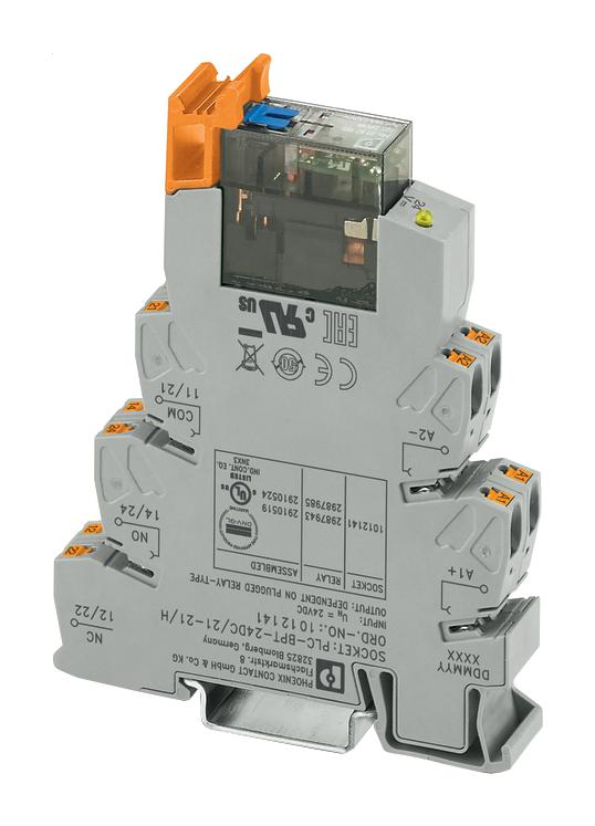 Phoenix Contact 2910524 Relay Module, Dpdt, 0.05A, 24V, Din Rail