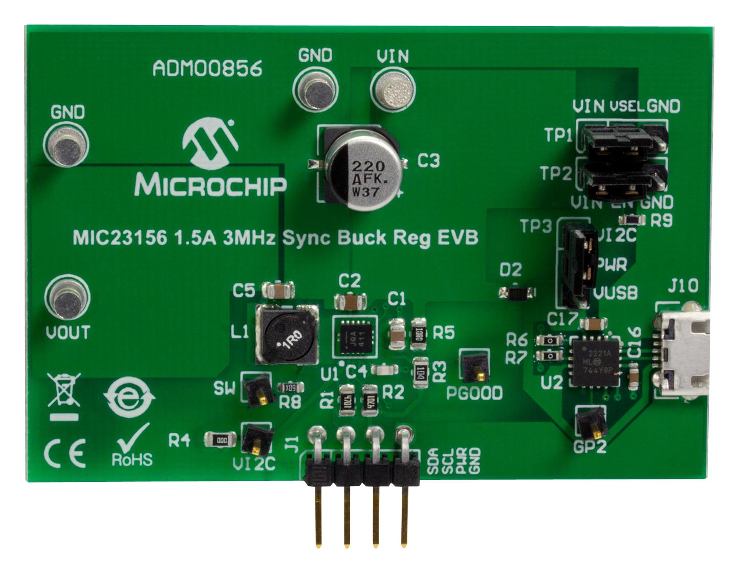 Microchip Adm00856 Dev Board, Sync Buck Regulator