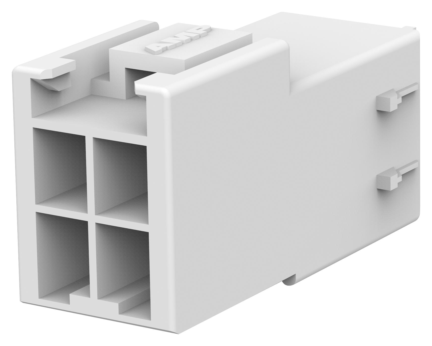 Amp - Te Connectivity 179465-1 Rcpt Housing, 4Pos, Pa 66 Gf, Natural