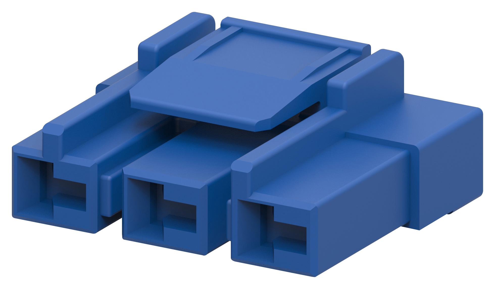 Te Connectivity 2-1903414-2 Plug Housing, 3Pos, Pa 66 Gf, Blue