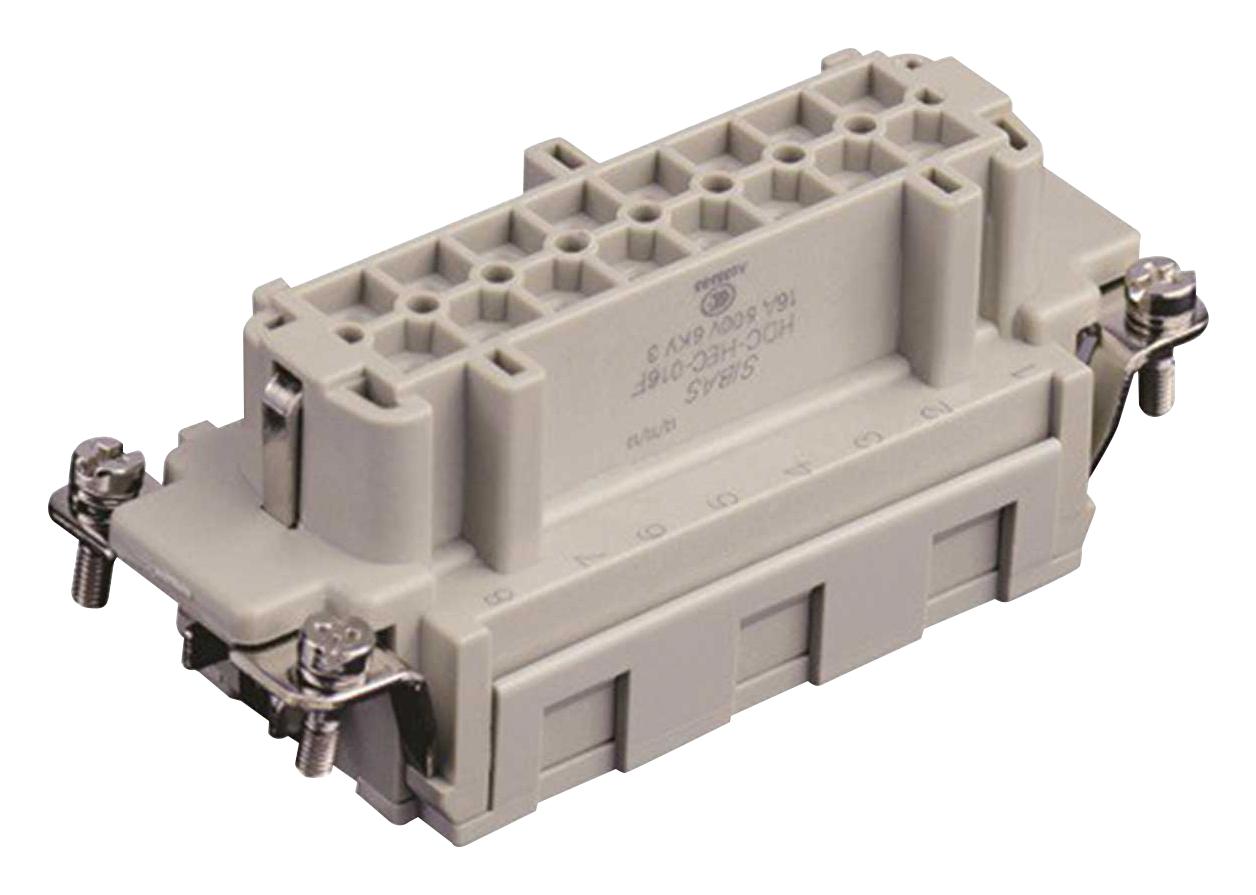 Te Connectivity T2040164201-000 Heavy Duty Insert, Rcpt, 16+Pe, 12Awg