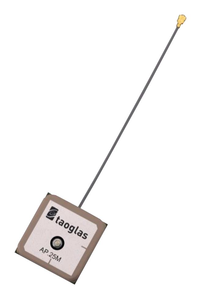 Taoglas Ap.25M.07.0080A Patch Antenna, 1.57542 Ghz, 2Dbi