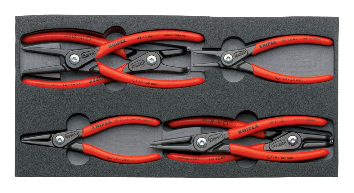 Knipex 00 20 01 V02 Precision Circlip Plier Set, 6Pc