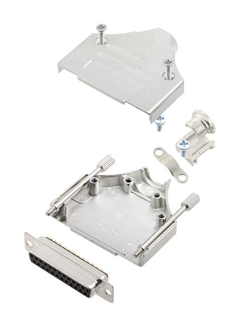 Amphenol Communications Solutions L17Mhdm25+L77Sdb25S D Sub Connector, Rcpt, 25Pos, Solder