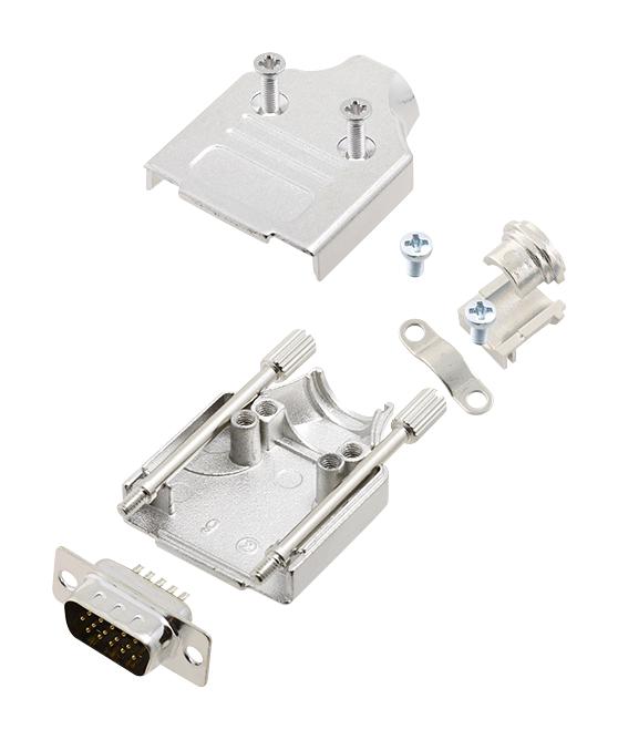 Amphenol Communications Solutions L17Mhdm09+L717Hde15P Hd-D Sub Connector, Plug, 15Pos, Solder