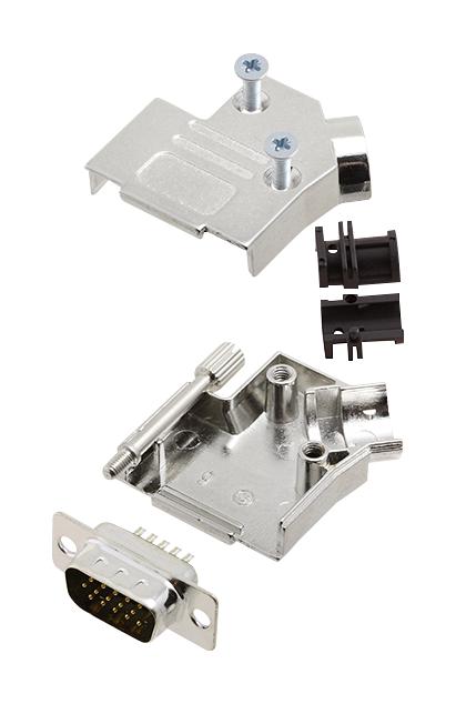 Amphenol Communications Solutions L17D45Zk09+L717Hde15P Hd-D Sub Connector, Plug, 15Pos, Solder