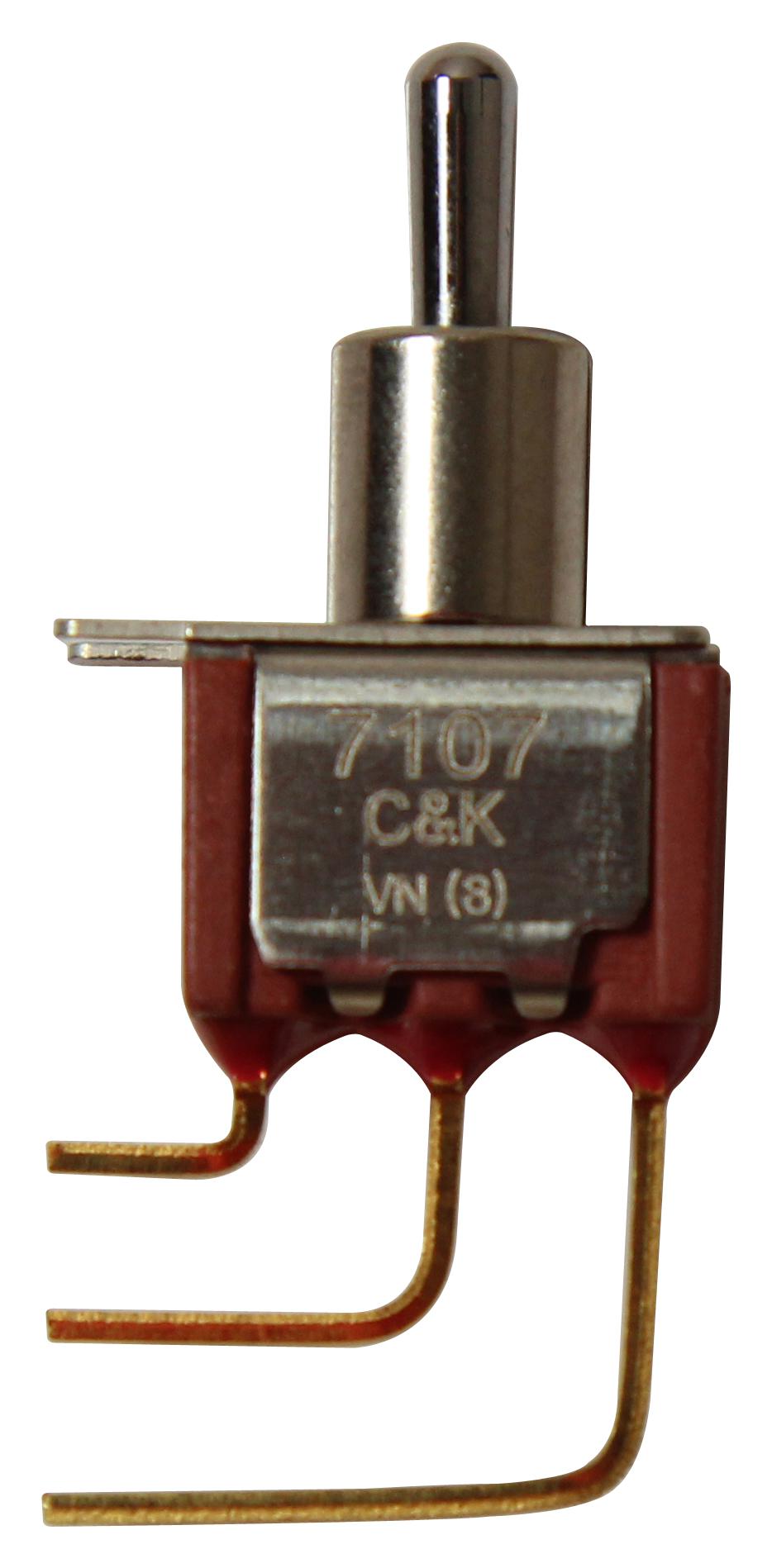 C&k Components 7107Md9Av2Be Toggle Switch, Spdt, 0.4Va, 20V, Tht