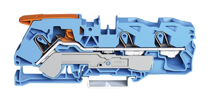 Wago 2116-1304 Terminal Block, Dinrail, 3Ways, 6Awg
