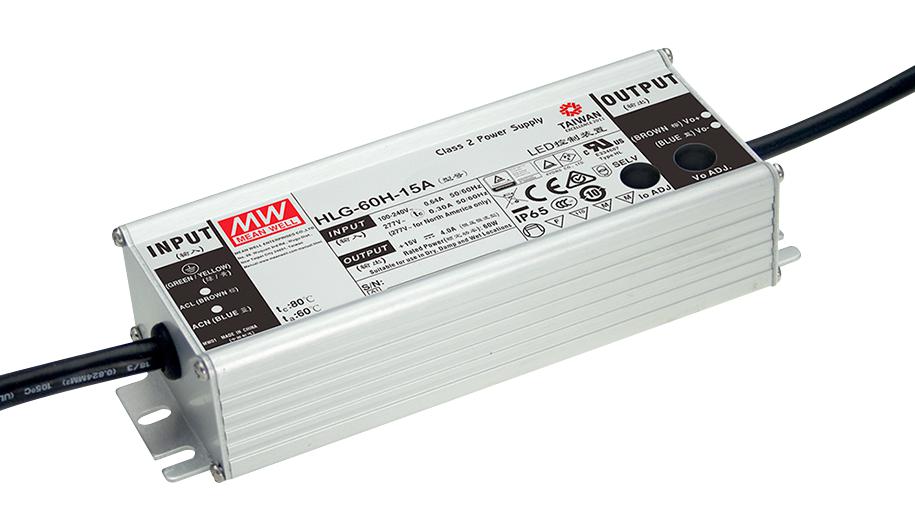 Mean Well Hlg-60H-24A Led Driver Psu, Ac-Dc, 24V, 2.5A