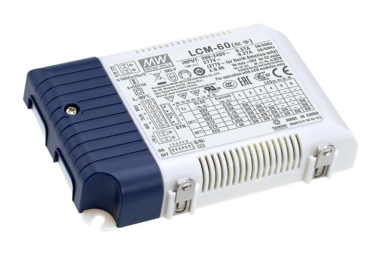 Mean Well Lcm-60 Led Driver Psu, Ac-Dc, 42V, 1.4A