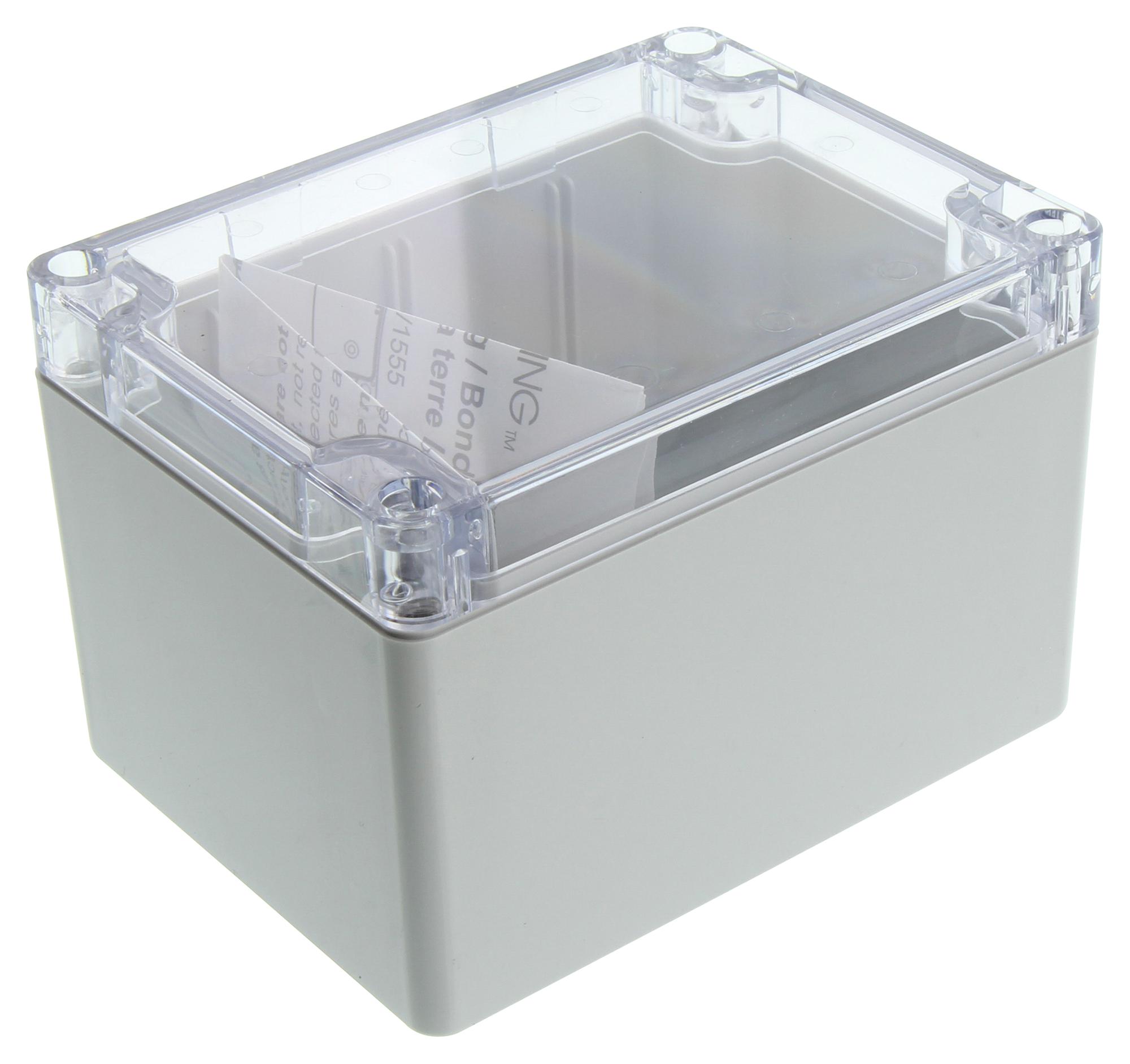 Hammond 1554G2Gycl Small Enclosure, Small, Pc, Grey/clear