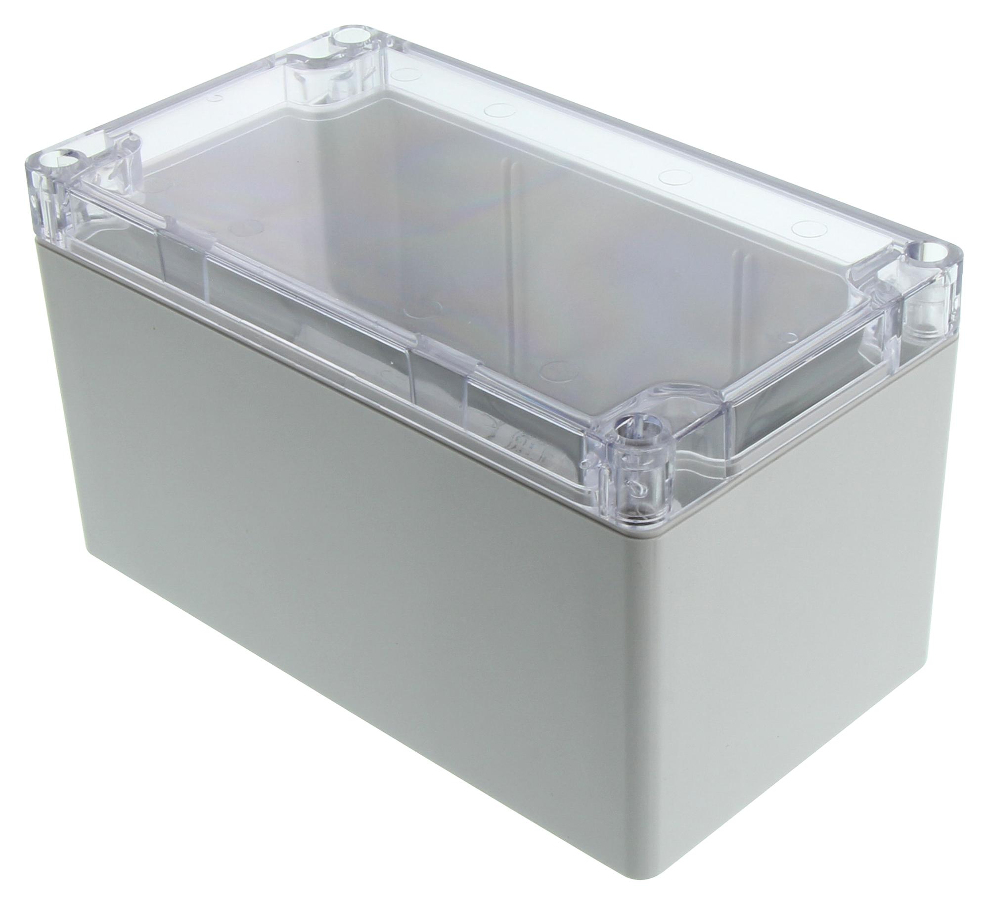 Hammond 1554K2Gycl Small Enclosure, Small, Pc, Grey/clear