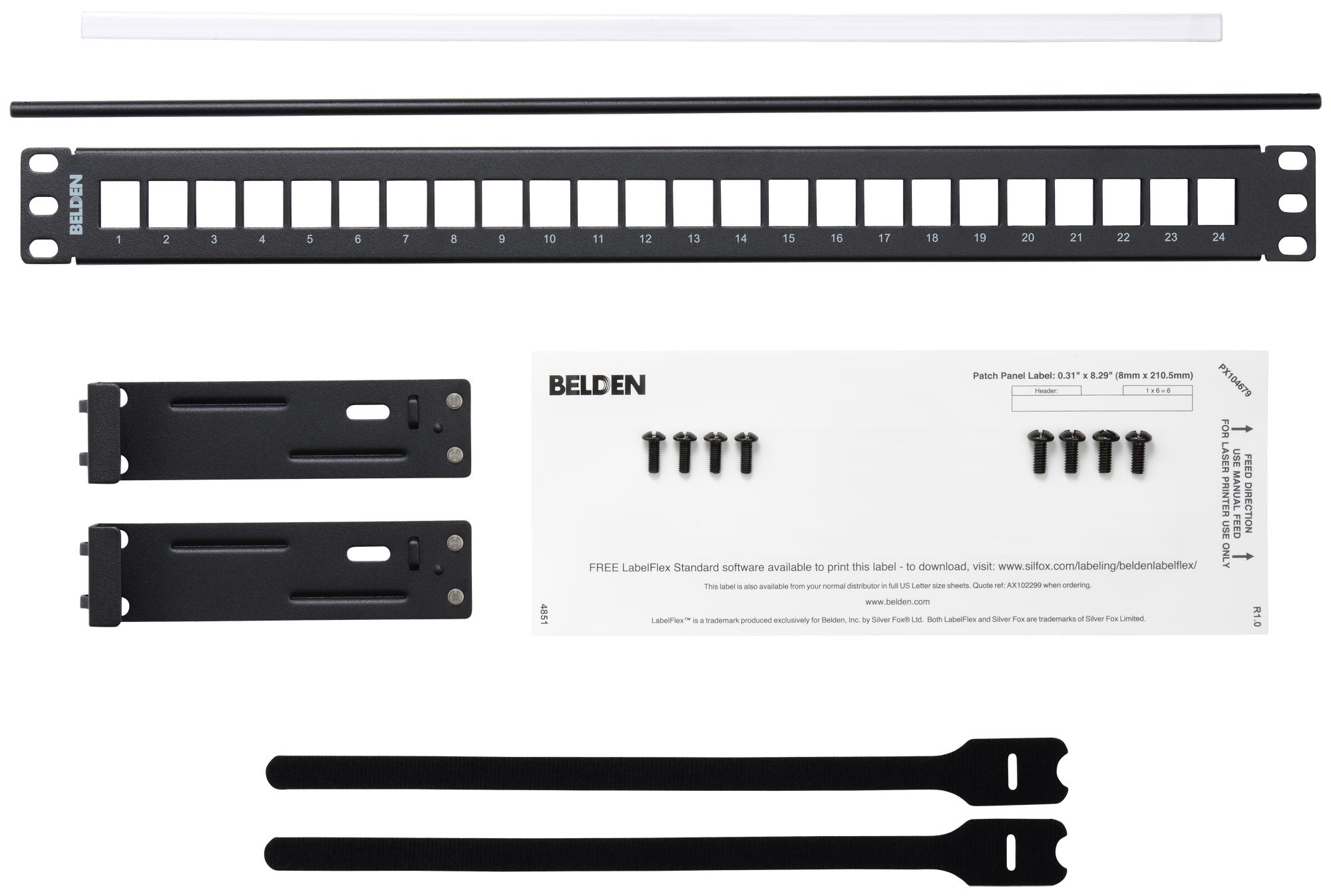 Belden Ax103114 Patch Panel, Modular, 24Port, Cat5E/6