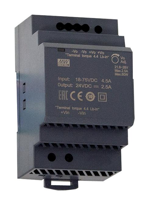 Mean Well Ddr-60G-15 Dc-Dc Converter, 15V, 4A